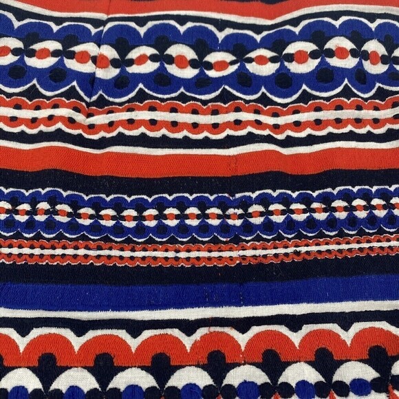MILLY Size 2 Embroidered Mini Skirt Stripes Blue Red White USA - Picture 5 of 10